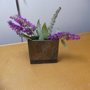 Modern Slab Slate Vase 6" w x ^'T x 1.5 " deep